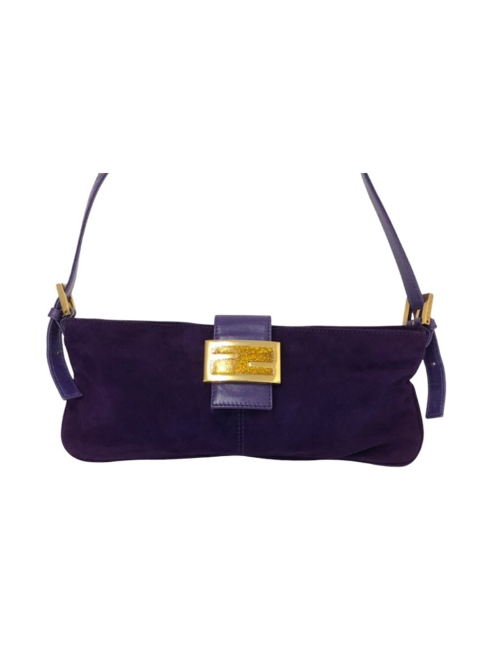 Fendi Purple Suede Mama Baguette Shoulder Bag - Picture 3 of 8